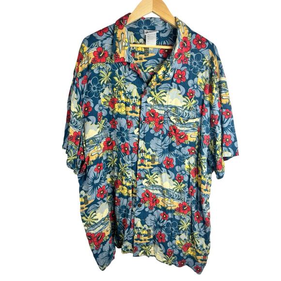 Disney Parks Authentic Original Mickey Hawaiian Floral Shirt Rayon‎ XXL 2x SS - Picture 1 of 5
